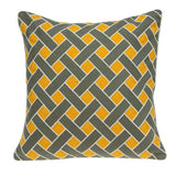 20" Gray and Orange Braided Cotton Throw Pillow - Homeroots