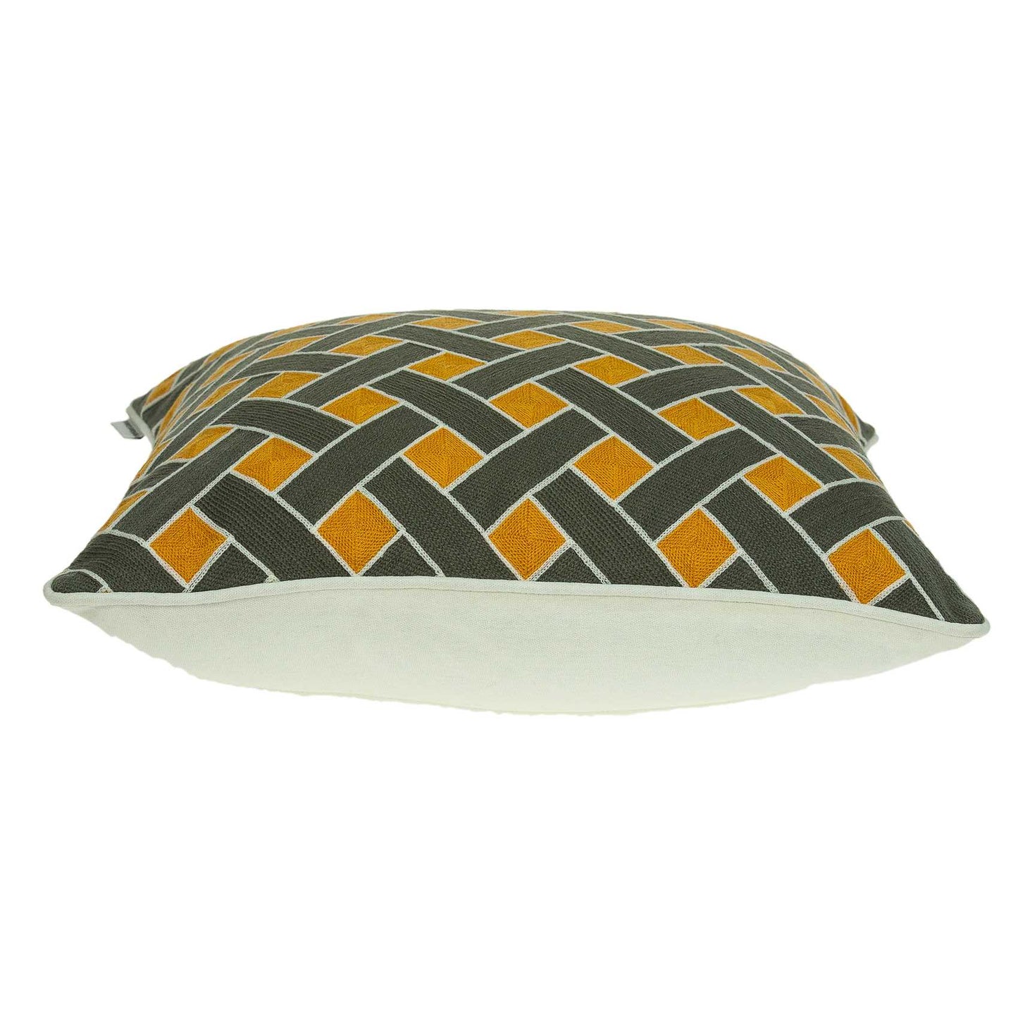 20" Gray and Orange Braided Cotton Throw Pillow - Homeroots - Flyclothing LLC