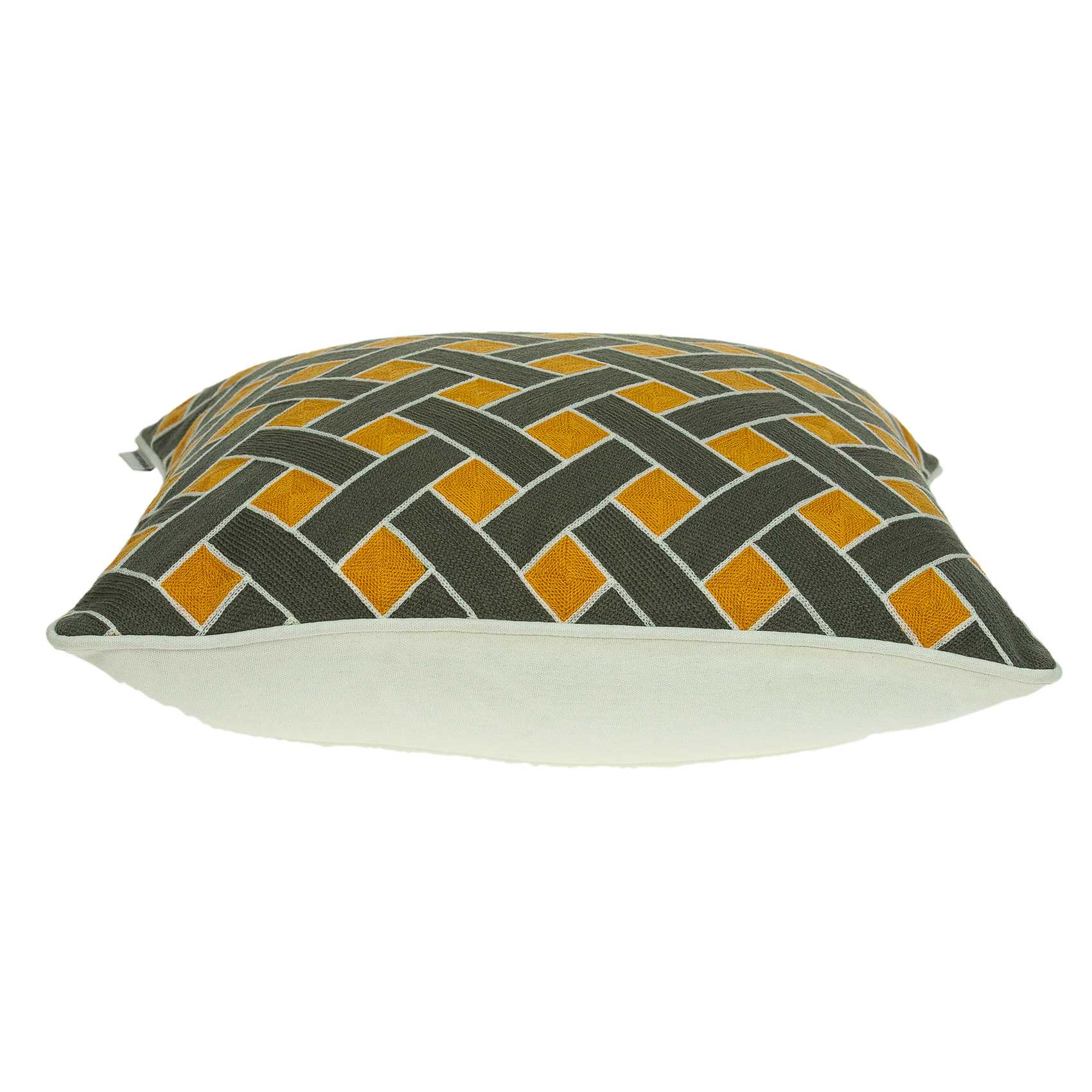 20" Gray and Orange Braided Cotton Throw Pillow - Homeroots - Flyclothing LLC