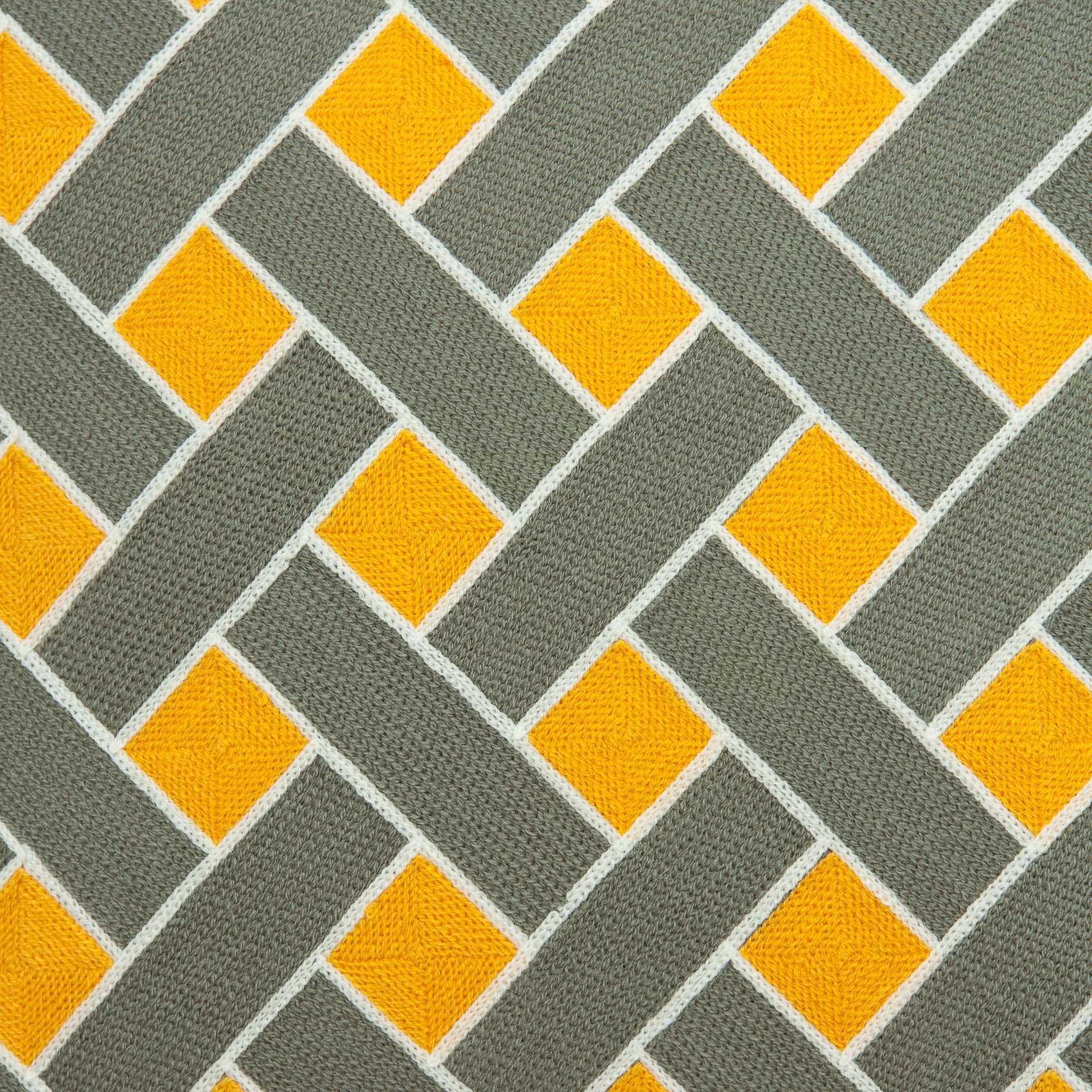 20" Gray and Orange Braided Cotton Throw Pillow - Homeroots - Flyclothing LLC