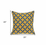 20" Gray and Orange Braided Cotton Throw Pillow - Homeroots