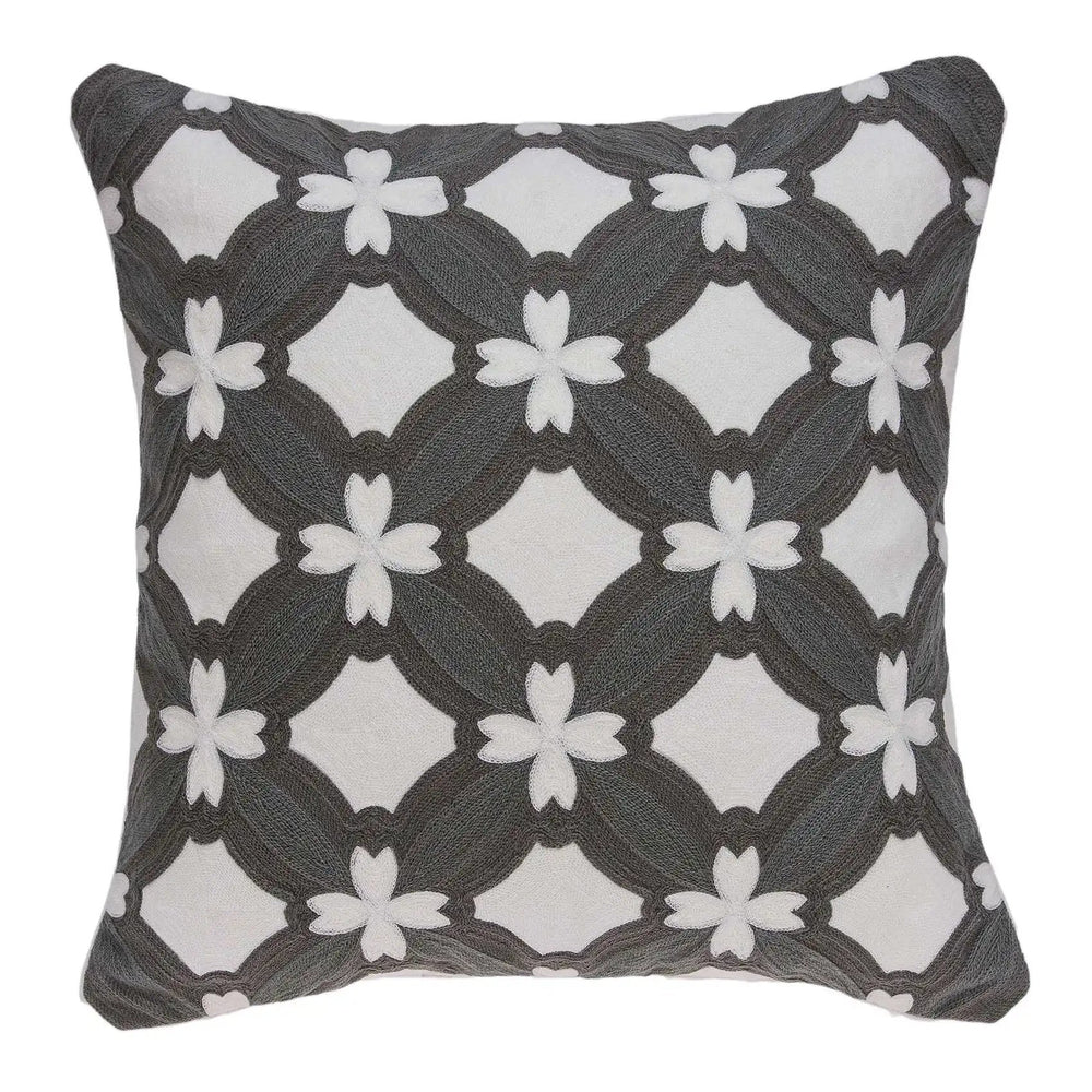 20" X 7" X 20" Transitional Gray And White Pillow Cover With Poly Insert - Homeroots - Flyclothing LLC