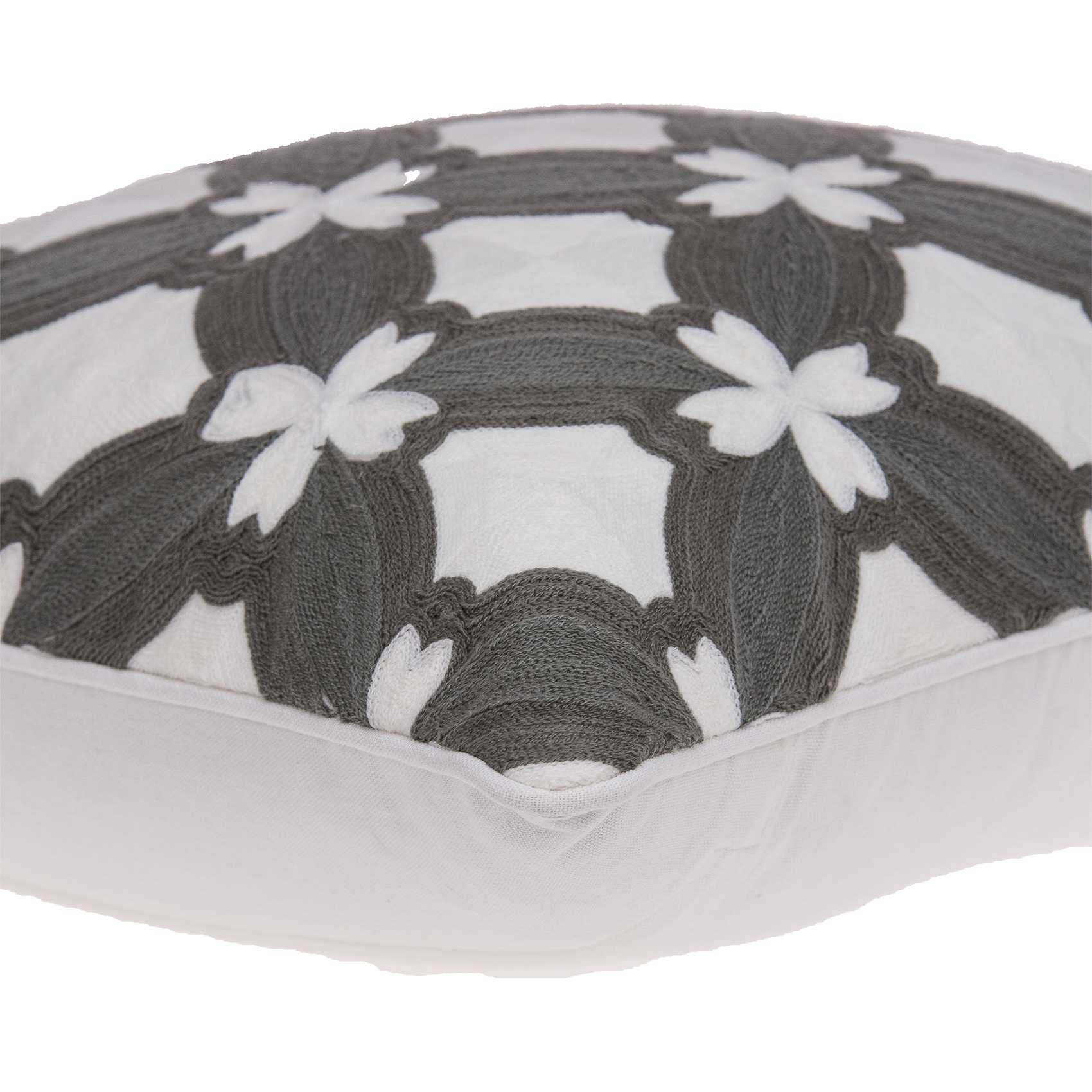 20" X 7" X 20" Transitional Gray And White Pillow Cover With Poly Insert - Homeroots - Flyclothing LLC