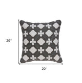 20" X 7" X 20" Transitional Gray And White Pillow Cover With Poly Insert - Homeroots - Flyclothing LLC