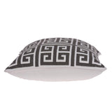20" Gray and White Greek Key Cotton Throw Pillow - Homeroots - Flyclothing LLC