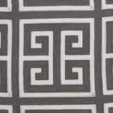 20" Gray and White Greek Key Cotton Throw Pillow - Homeroots - Flyclothing LLC