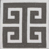 20" Gray and White Greek Key Cotton Throw Pillow - Homeroots - Flyclothing LLC