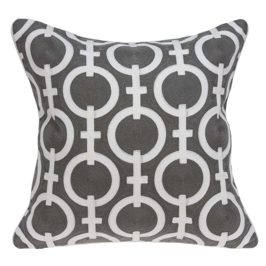 20" X 7" X 20" Transitional Gray And White Accent Pillow Cover With Poly Insert - Homeroots