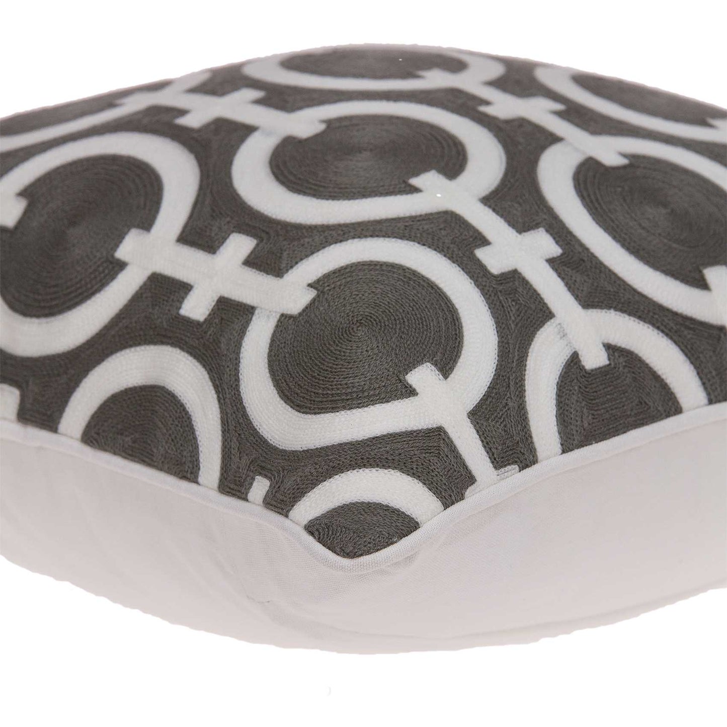 20" X 7" X 20" Transitional Gray And White Accent Pillow Cover With Poly Insert - Homeroots - Flyclothing LLC