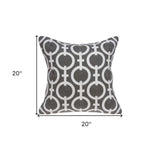 20" X 7" X 20" Transitional Gray And White Accent Pillow Cover With Poly Insert - Homeroots