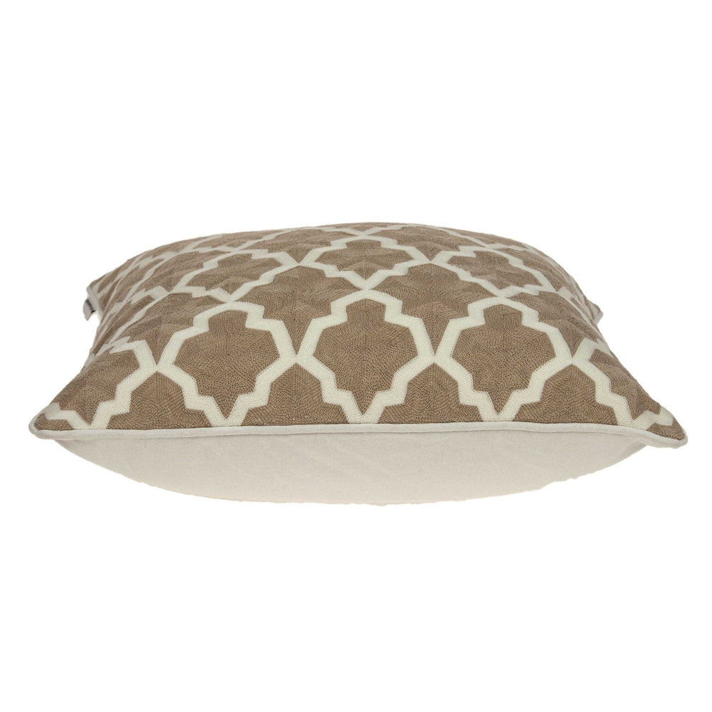20" X 7" X 20" Transitional Beige And White Pillow Cover With Poly Insert - Homeroots - Flyclothing LLC