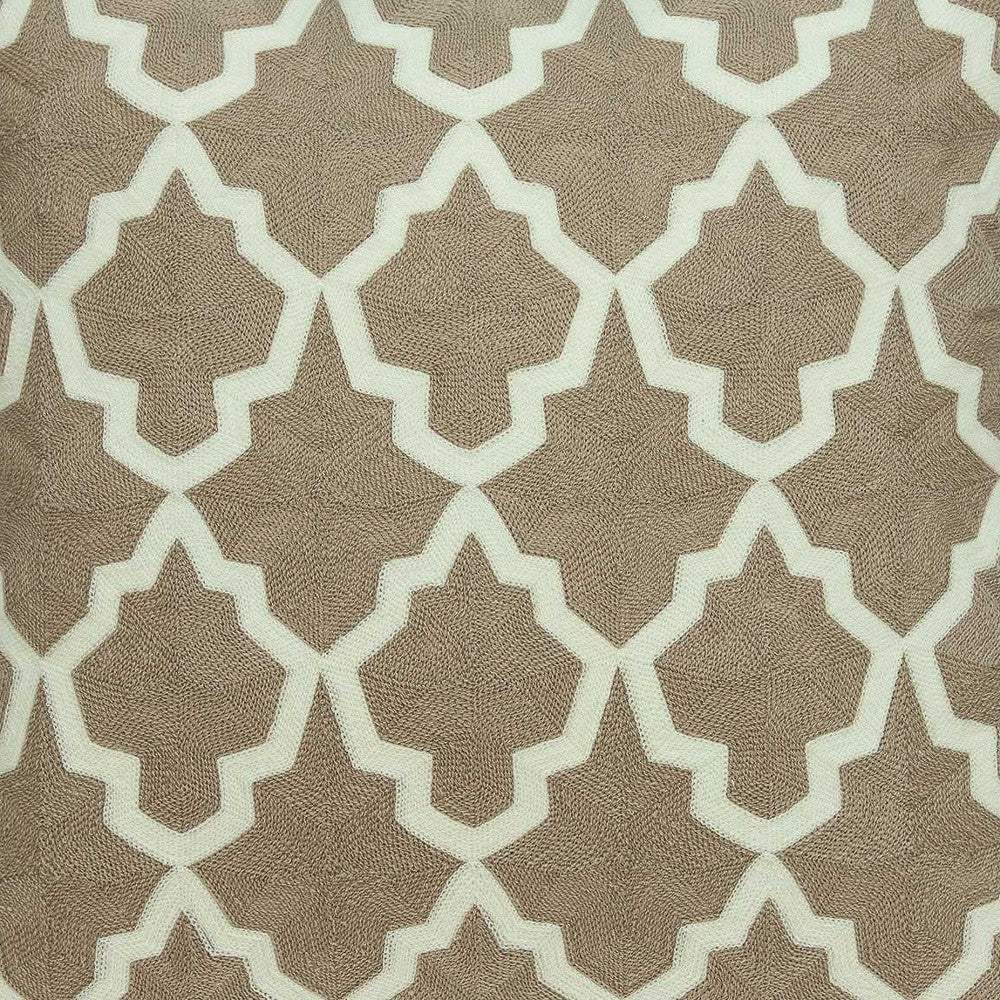 20" X 7" X 20" Transitional Beige And White Pillow Cover With Poly Insert - Homeroots - Flyclothing LLC
