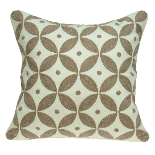 20" X 7" X 20" Transitional Beige And White Accent Pillow Cover With Poly Insert - Homeroots