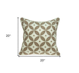 20" X 7" X 20" Transitional Beige And White Accent Pillow Cover With Poly Insert - Homeroots