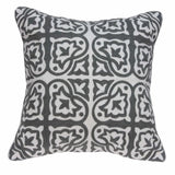 20" X 7" X 20" Traditional Gray And White Cotton Pillow Cover With Poly Insert - Homeroots