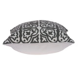 20" X 7" X 20" Traditional Gray And White Cotton Pillow Cover With Poly Insert - Homeroots