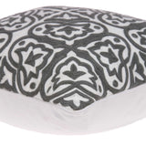 20" X 7" X 20" Traditional Gray And White Cotton Pillow Cover With Poly Insert - Homeroots - Flyclothing LLC