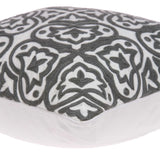 20" X 7" X 20" Traditional Gray And White Cotton Pillow Cover With Poly Insert - Homeroots - Flyclothing LLC