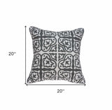 20" X 7" X 20" Traditional Gray And White Cotton Pillow Cover With Poly Insert - Homeroots - Flyclothing LLC