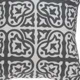 20" X 7" X 20" Traditional Gray And White Cotton Pillow Cover With Poly Insert - Homeroots - Flyclothing LLC