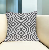 20" X 7" X 20" Gray And White Accent Pillow Cover With Poly Insert - Homeroots
