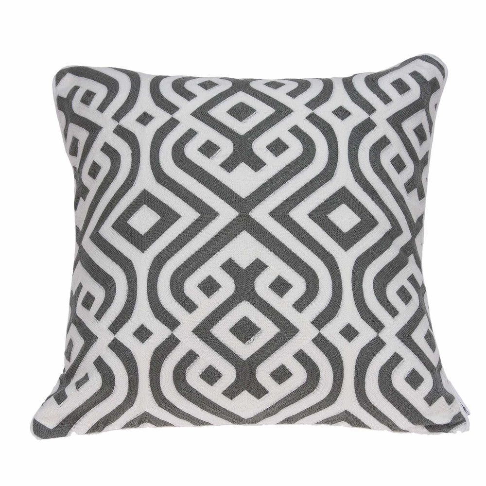20" X 7" X 20" Gray And White Accent Pillow Cover With Poly Insert - Homeroots - Flyclothing LLC