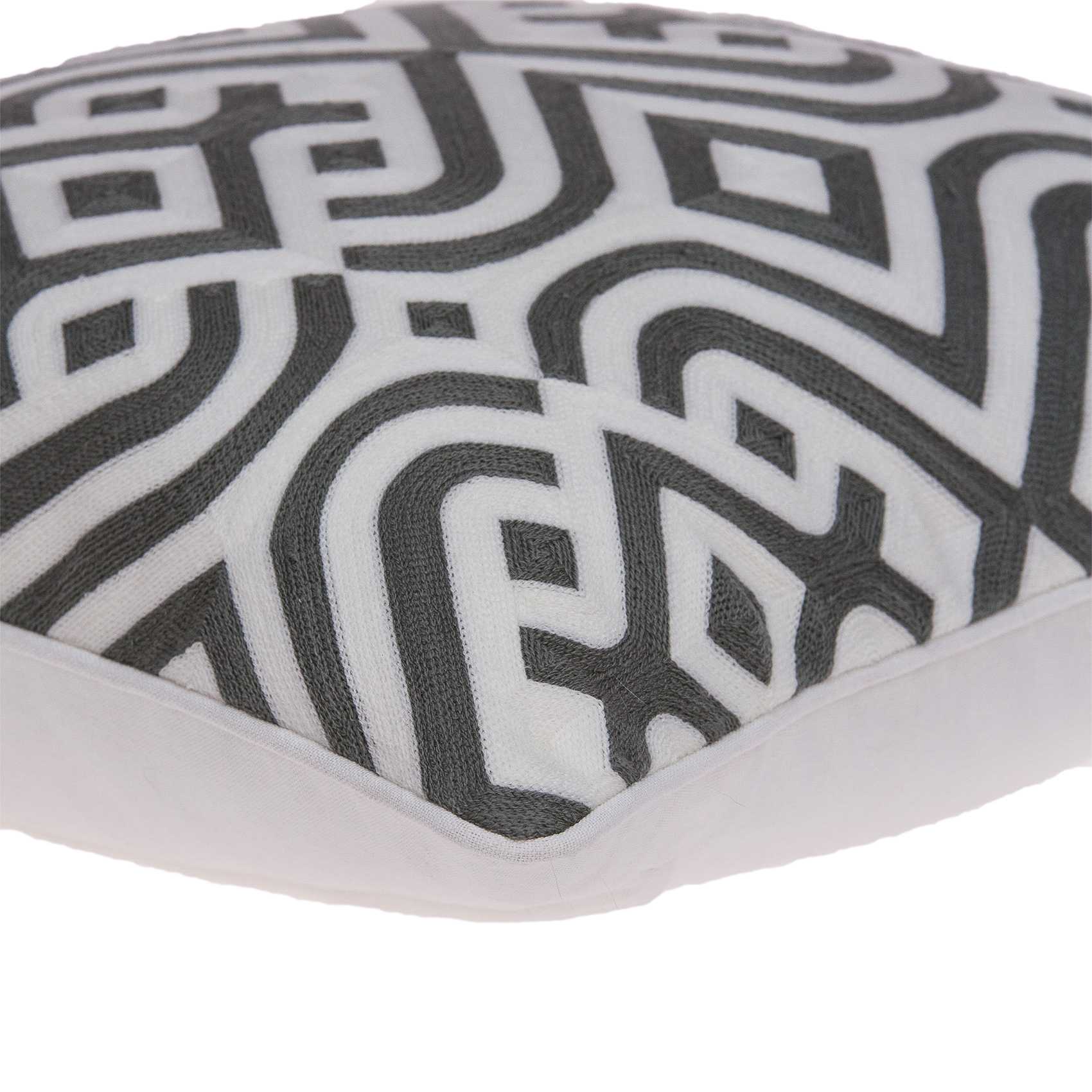 20" X 7" X 20" Gray And White Accent Pillow Cover With Poly Insert - Homeroots - Flyclothing LLC