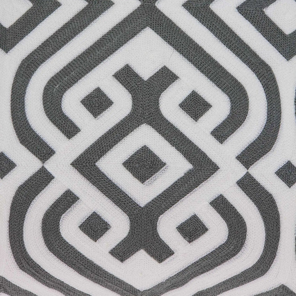 20" X 7" X 20" Gray And White Accent Pillow Cover With Poly Insert - Homeroots - Flyclothing LLC