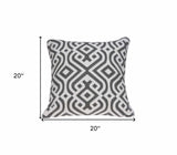 20" X 7" X 20" Gray And White Accent Pillow Cover With Poly Insert - Homeroots
