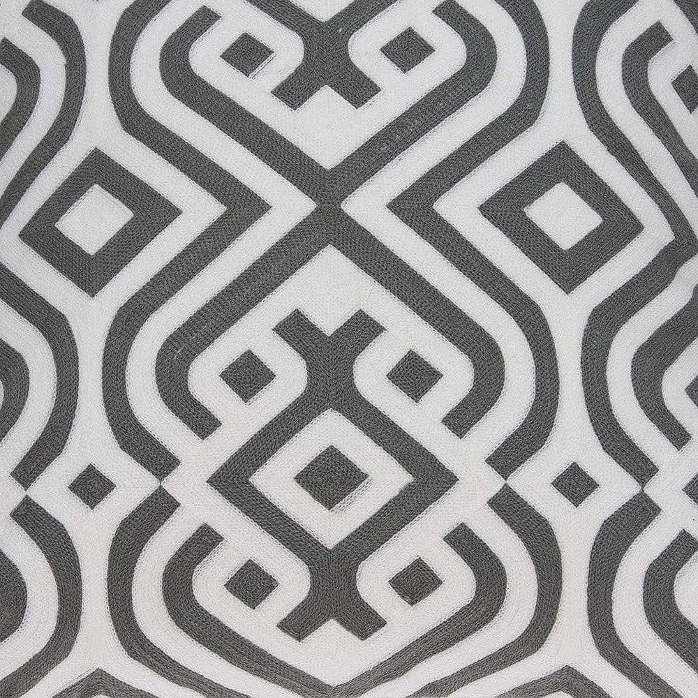 20" X 7" X 20" Gray And White Accent Pillow Cover With Poly Insert - Homeroots - Flyclothing LLC