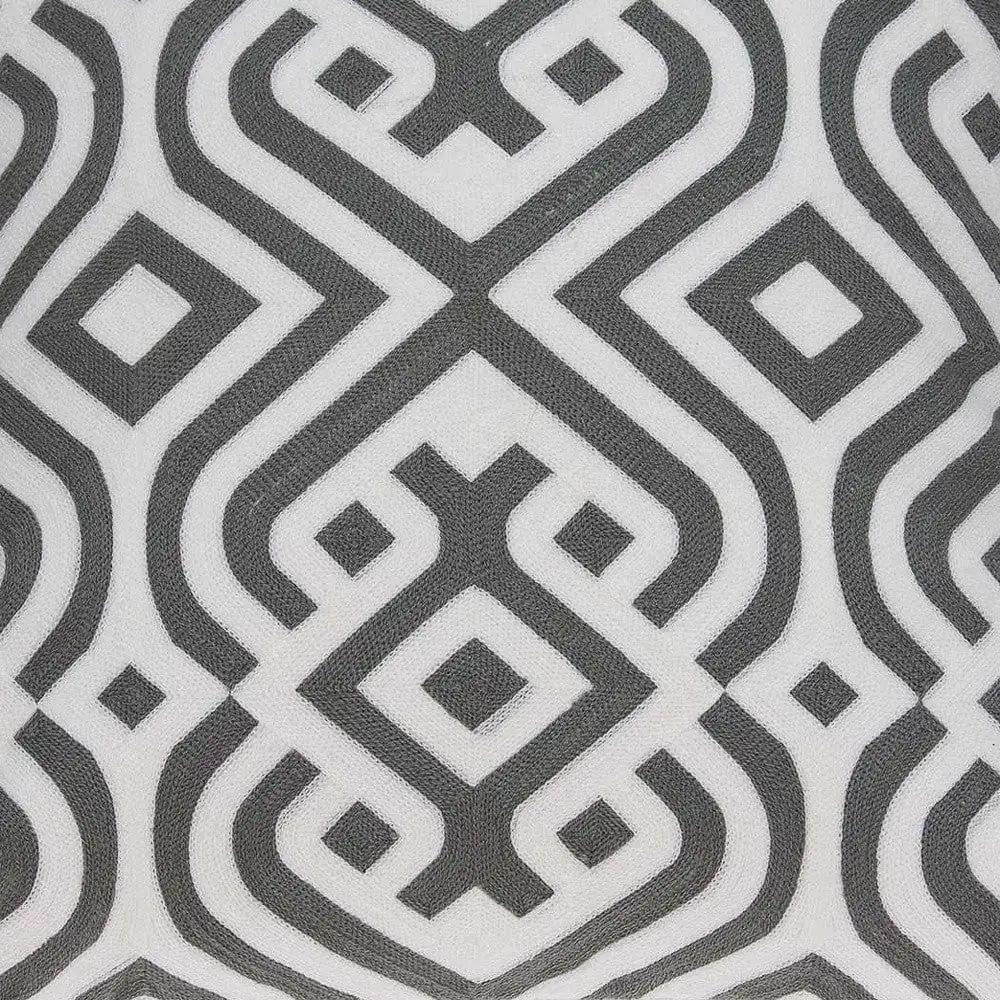 20" X 7" X 20" Gray And White Accent Pillow Cover With Poly Insert - Homeroots - Flyclothing LLC