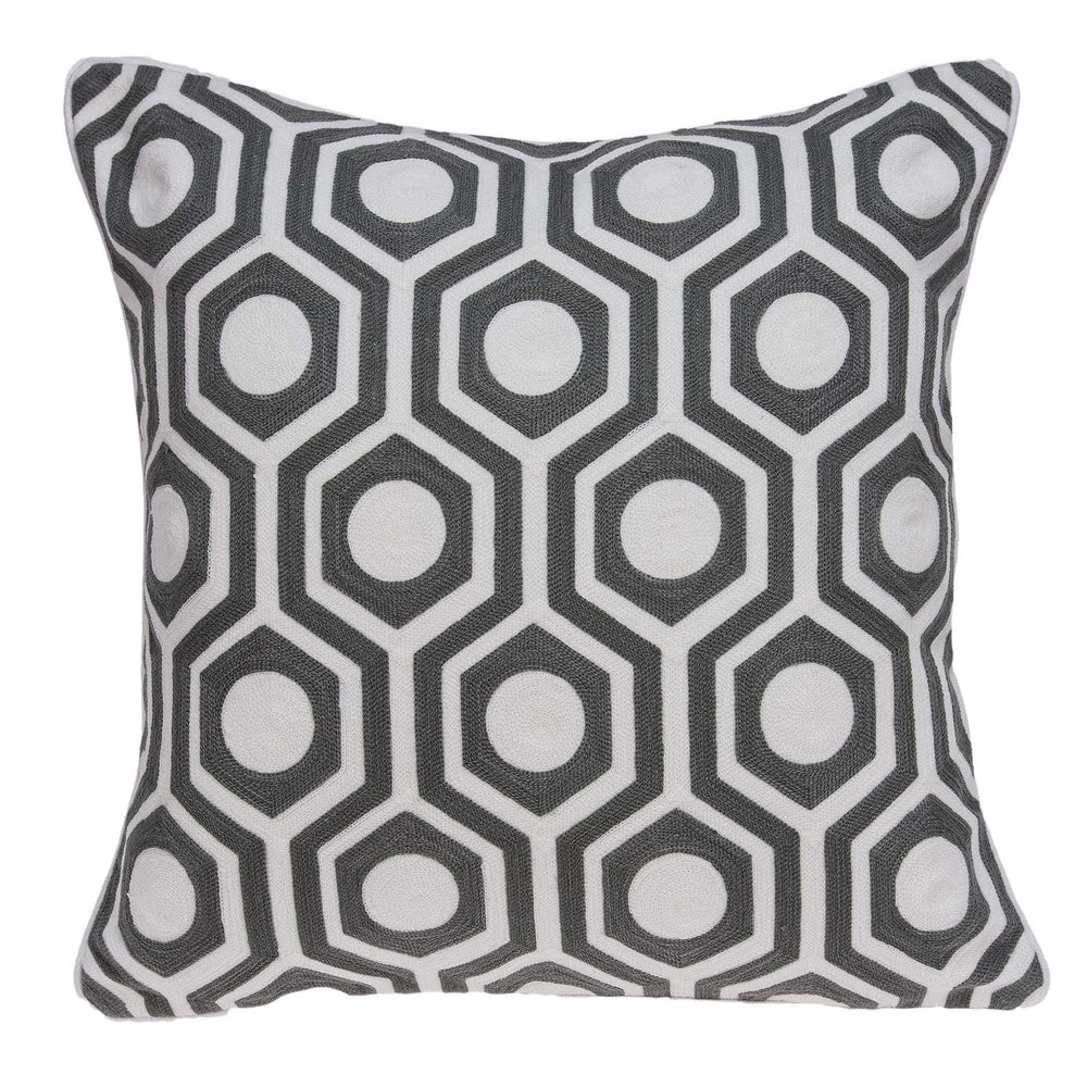 20" X 7" X 20" Cool Gray And White Pillow Cover With Poly Insert - Homeroots - Flyclothing LLC