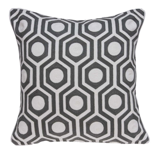 20" X 7" X 20" Cool Gray And White Pillow Cover With Poly Insert - Homeroots
