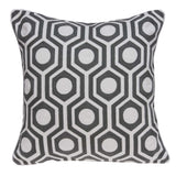 20" X 7" X 20" Cool Gray And White Pillow Cover With Poly Insert - Homeroots