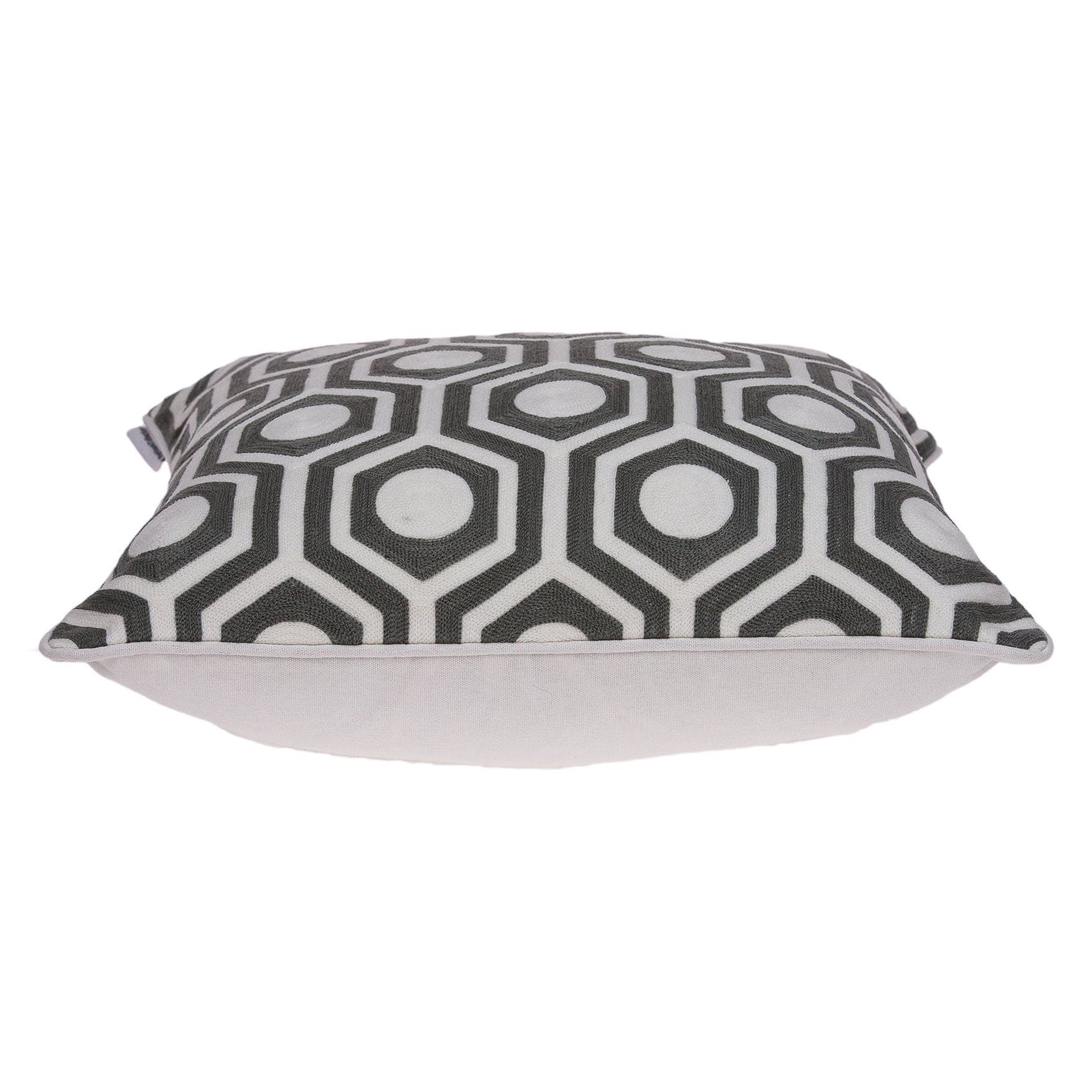 20" X 7" X 20" Cool Gray And White Pillow Cover With Poly Insert - Homeroots - Flyclothing LLC