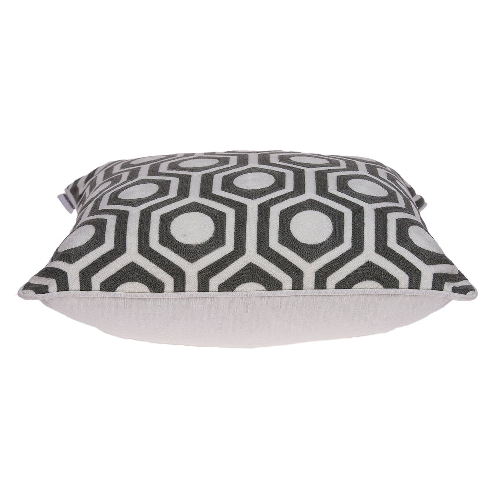 20" X 7" X 20" Cool Gray And White Pillow Cover With Poly Insert - Homeroots - Flyclothing LLC