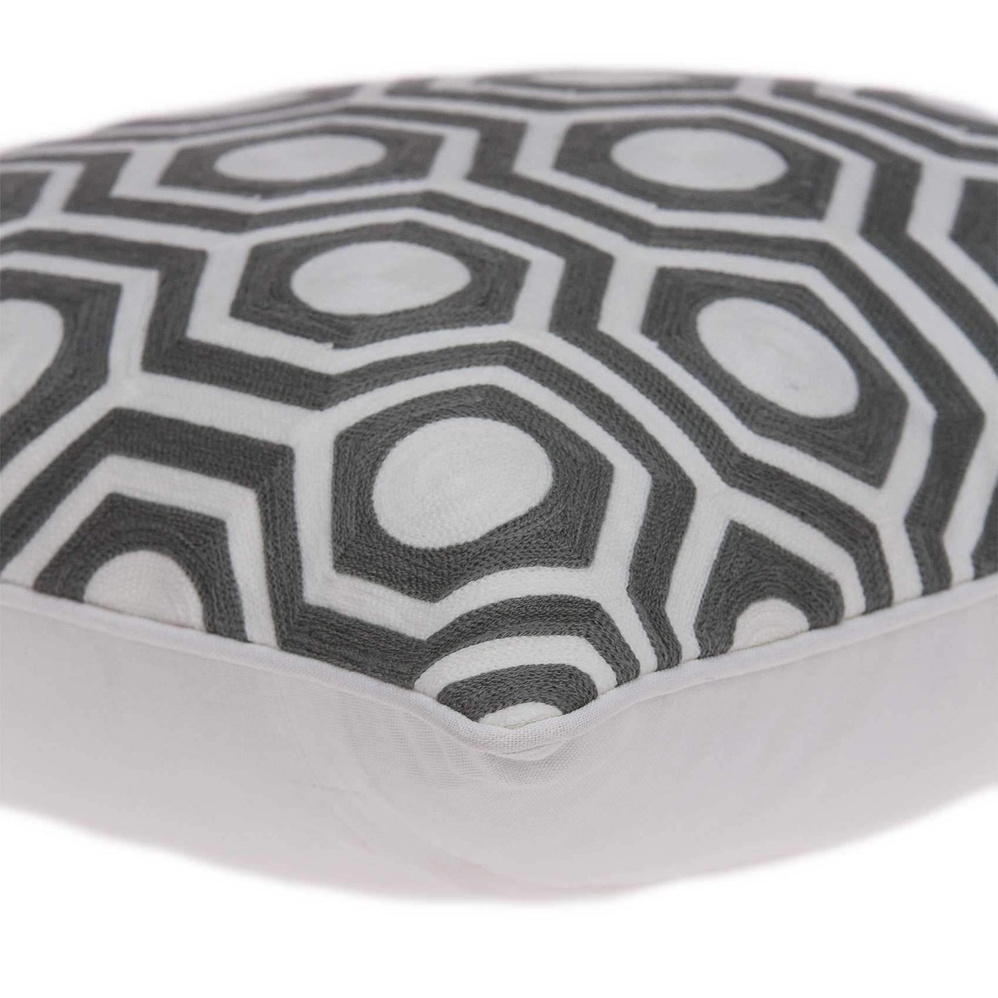20" X 7" X 20" Cool Gray And White Pillow Cover With Poly Insert - Homeroots - Flyclothing LLC