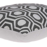 20" X 7" X 20" Cool Gray And White Pillow Cover With Poly Insert - Homeroots - Flyclothing LLC