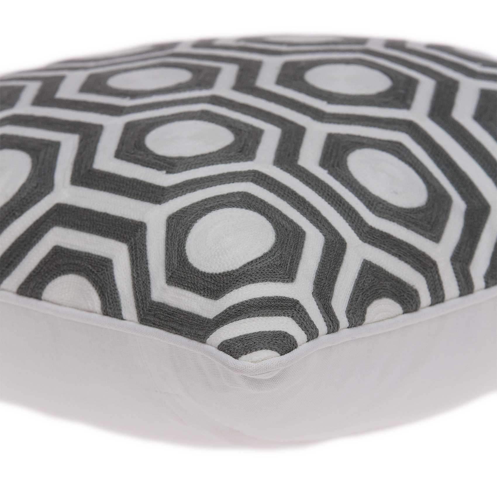 20" X 7" X 20" Cool Gray And White Pillow Cover With Poly Insert - Homeroots - Flyclothing LLC