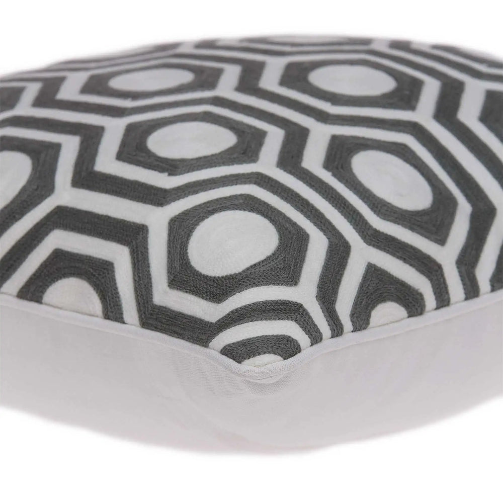 20" X 7" X 20" Cool Gray And White Pillow Cover With Poly Insert - Homeroots - Flyclothing LLC