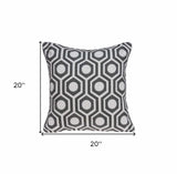 20" X 7" X 20" Cool Gray And White Pillow Cover With Poly Insert - Homeroots