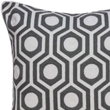 20" X 7" X 20" Cool Gray And White Pillow Cover With Poly Insert - Homeroots - Flyclothing LLC