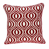 20" X 7" X 20" Transitional Red And White Pillow Cover With Poly Insert - Homeroots