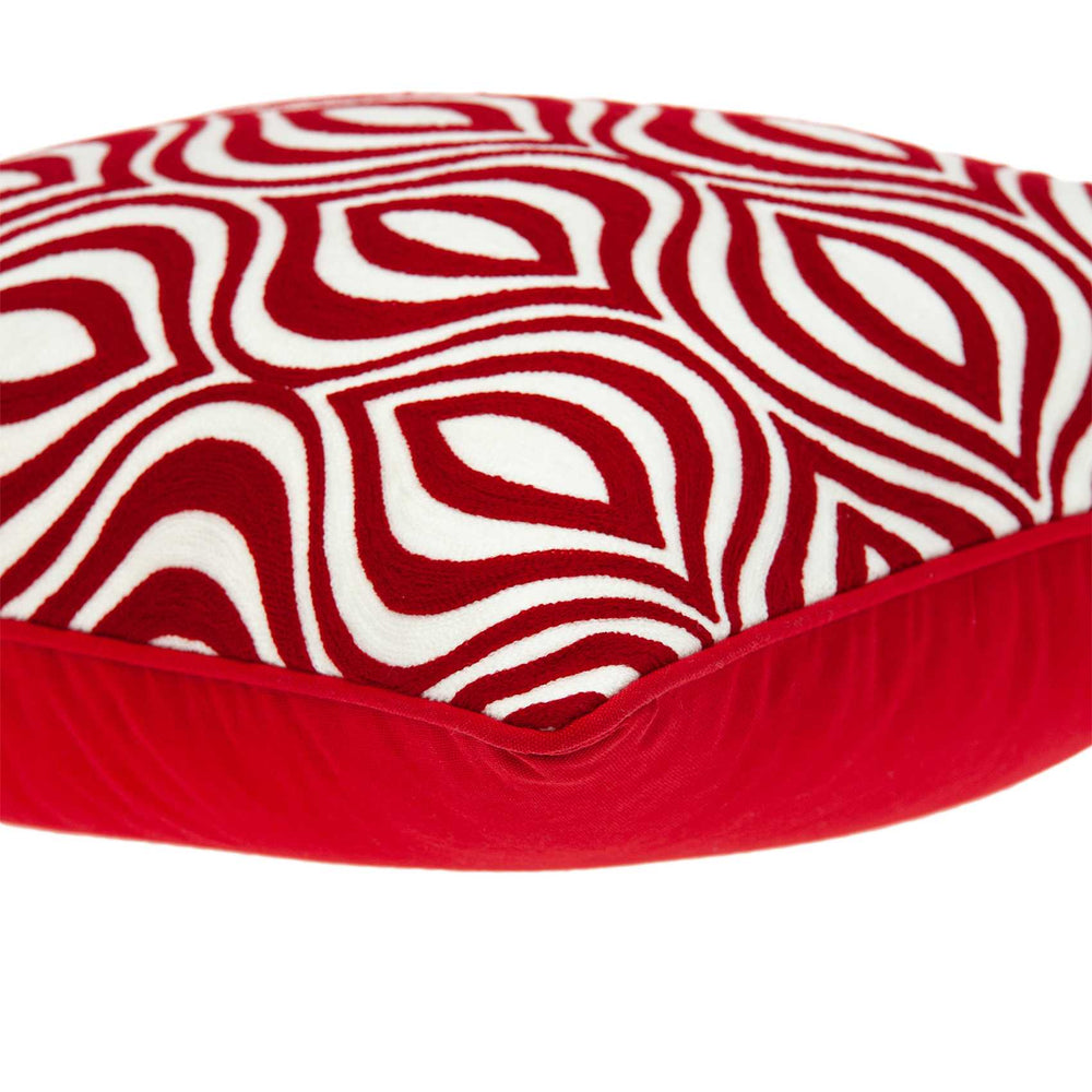 20" X 7" X 20" Transitional Red And White Pillow Cover With Poly Insert - Homeroots - Flyclothing LLC