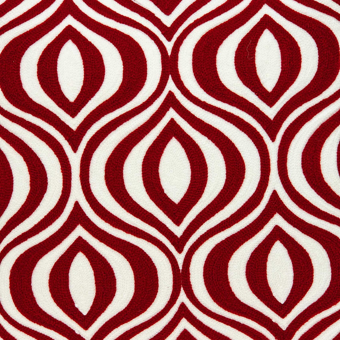 20" X 7" X 20" Transitional Red And White Pillow Cover With Poly Insert - Homeroots - Flyclothing LLC