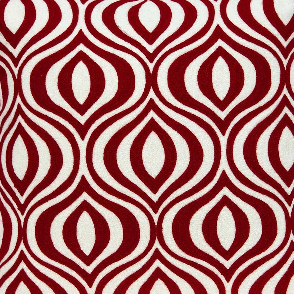 20" X 7" X 20" Transitional Red And White Pillow Cover With Poly Insert - Homeroots - Flyclothing LLC