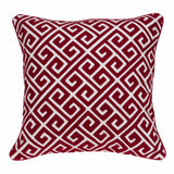 20" X 7" X 20" Transitional Red And White Cotton Pillow Cover With Poly Insert - Homeroots