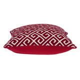 20" X 7" X 20" Transitional Red And White Cotton Pillow Cover With Poly Insert - Homeroots - Flyclothing LLC