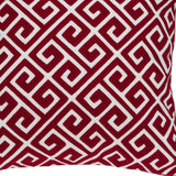 20" X 7" X 20" Transitional Red And White Cotton Pillow Cover With Poly Insert - Homeroots - Flyclothing LLC
