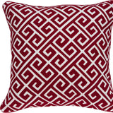20" X 7" X 20" Transitional Red And White Cotton Pillow Cover With Poly Insert - Homeroots - Flyclothing LLC